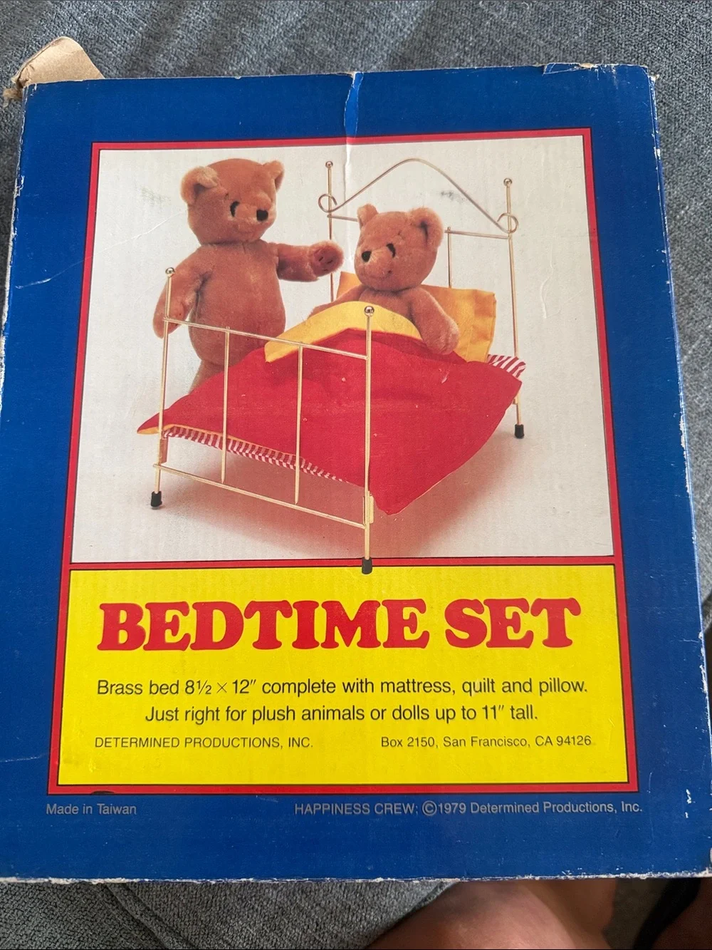 Vintage Brass Doll/Stuffed Animal Bed and Bedding